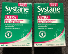 New Lot Of 2 Pocket Packs Systane Ultra Dry Eye Drops Four 4ml Bottles 9/2026