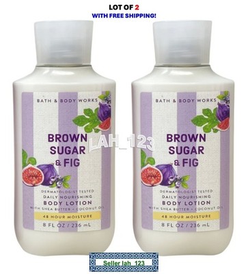 LOT OF 2 Bath & Body Works~BROWN SUGAR & FIG~Body Lotion 8 oz ea~NEW+FRESH+SHIP!