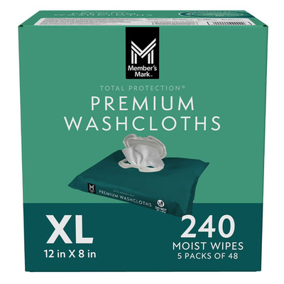 Member's Mark Adult Washcloths (240 ct.) 5 Packs of 48 Free Shipping