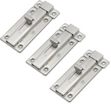 Slide Latch Lock, 3 Pcs 3 inches Sliding Door Bolts Lock,Gate Sliding Latch L...