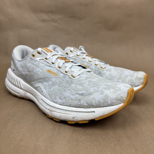Brooks Mens Adrenaline GTS 23 White Gray Running Shoe Sneaker 1103911D110 Sz 10 - Picture 2 of 21