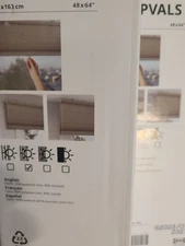 Ikea Hoppvals Light Filtering Window Blind Shade 48x64" Beige NIB W hardware
