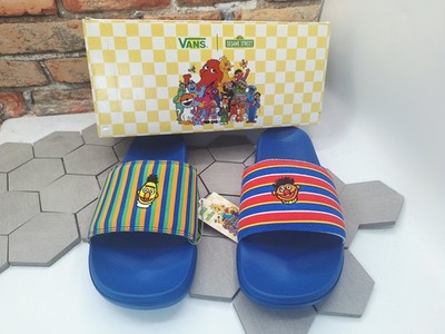 Vans x Sesame Street La Costa Slide Bert & Ernie Blue Stripes Sandals Men's 12 