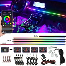 Car Interior Ambient Light Strip 6-in-1 to 18-in-1, App-Controlled, 12-24V