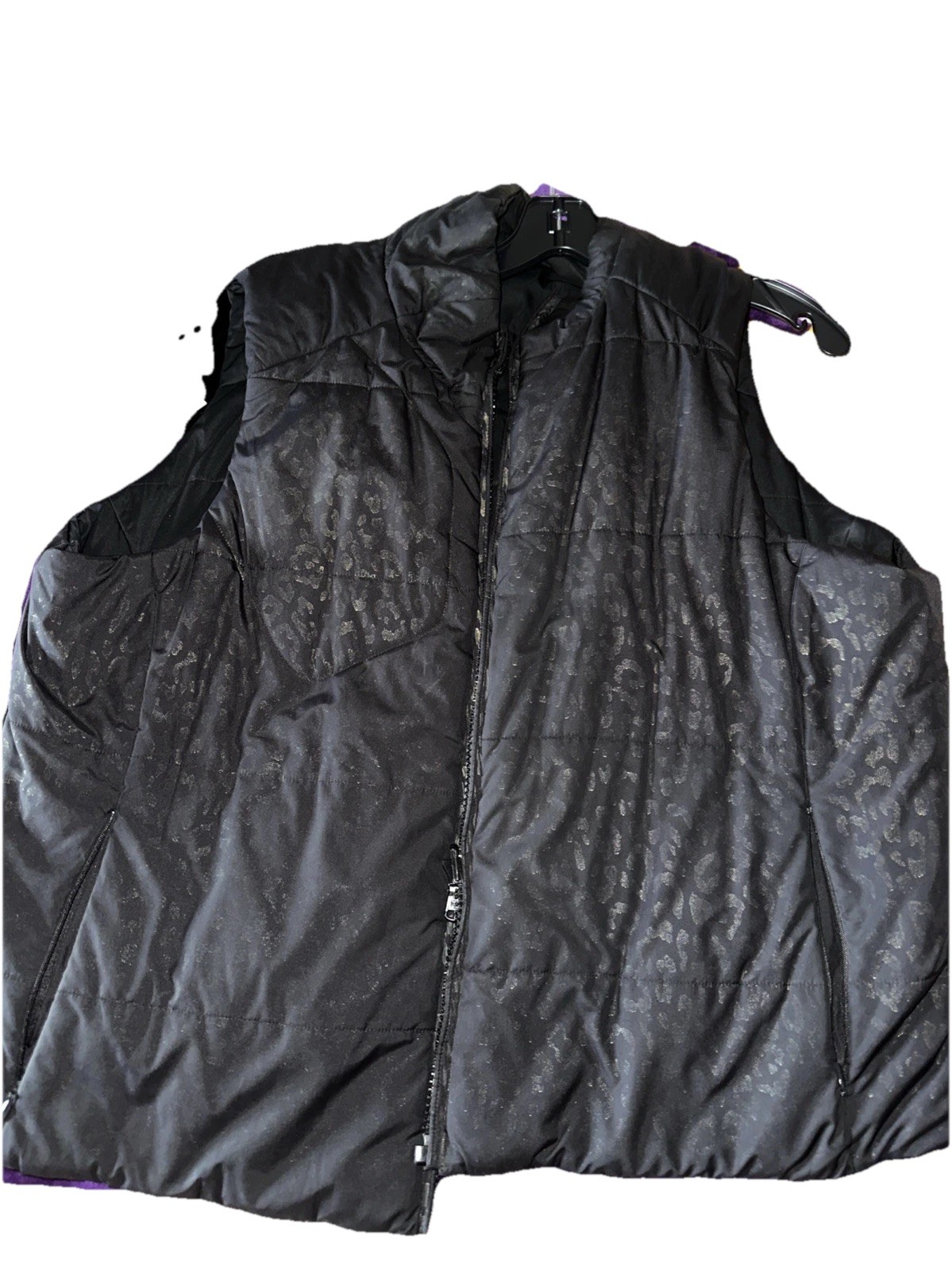 Lauren Ralph Lauren Plus Size 2X Reversible Puff Vest Black Satin Quilted Zip up