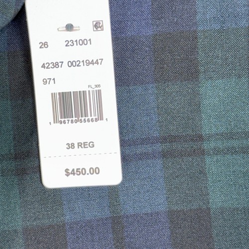 Brooks Brothers Herren klassische Passform Wolle kariert Sport Mantel, blau/grün 38R $ 450 - Bild 6 von 9