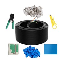 Cat6 Outdoor Ethernet Cable 500 FT with Tool Kit, Heavy Duty Network Internet...