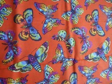 AWESOME Free Spirit TULA PINK Daydreamer Butterfly Kisses Papaya 2 yards OOP