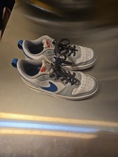 Nike Court Borough Low 2 Sneakers GS 5Y Grey Fog Game Royal BQ5448-117