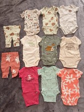 Carter's Baby Girl Newborn Onsies Lot of 9 And 2 Pants
