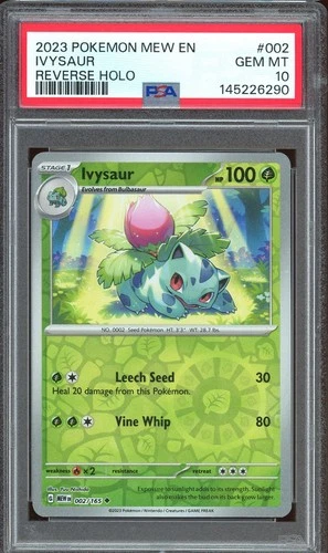Pokemon TCG Scarlet & Violet 151 English #002 Ivysaur Reverse Holo PSA 10