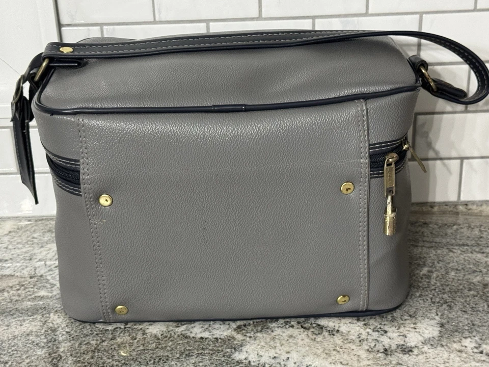 Estuche de tren JAGUAR de colección bolsa de accesorios cosméticos para pasar la noche gris y azul Foto 4 de 4