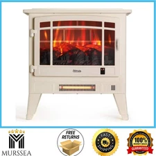 TURBRO Suburbs 25 in WiFi Infrared Electric Fireplace Stove Heater Ivory