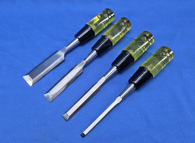 SHARP Clean USA Set 4 Buck Bros. Bevel Edge  Bench Chisels 1/4 - 1/2 - 3/4 - 1''
