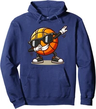 Dabbing Basketball Ball Funny Sports Player Unisex Hooded Sweatshirt