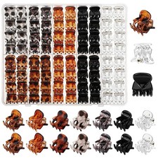 70 Pcs Mini Hair Claw Clips, Small Clips for Women Girls, Non Slip Brown
