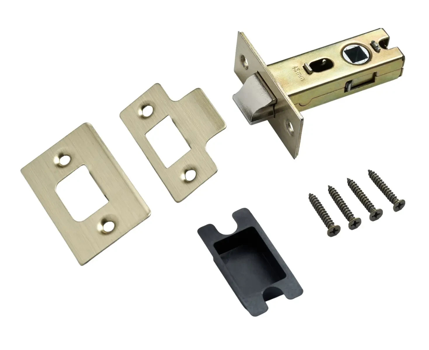 Bolt Through Tubular Latch - 64mm Case - 45mm Backset - Antique Brass