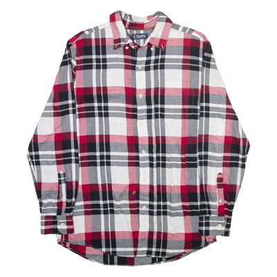 CHAPS Herren Flanellhemd Grau Karierter Langarm M