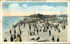 Orchard Beach,ME View :Pier Looking South Tichnor 1920 York County Vintage PC