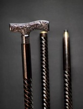 Beautiful Brass Walking Stick Cane Amazing Design Handle Victorian Head Shaft
