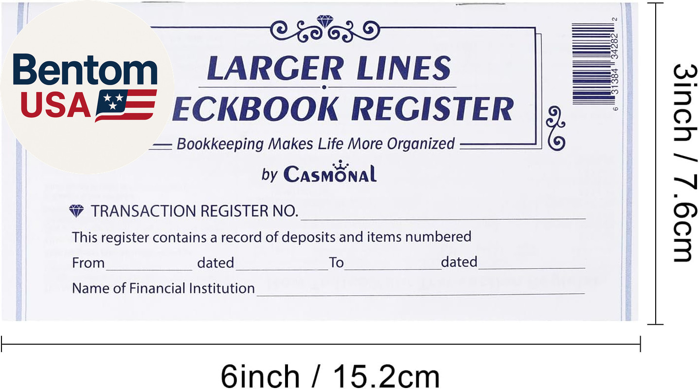 как выглядит Larger Lines 20 Pack Checkbook Register, Check Registers for Personal Use, Blank фото