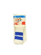 Vintage 1970  s Champion 2 Stripe Tube Sport Sock White Blue Orlon Nylon New USA