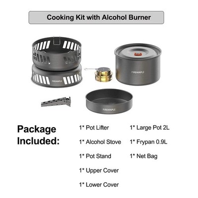 Fire Maple Cooking Kit with Gas Burner   All-in-One Outdoor Stove & Cookware Set