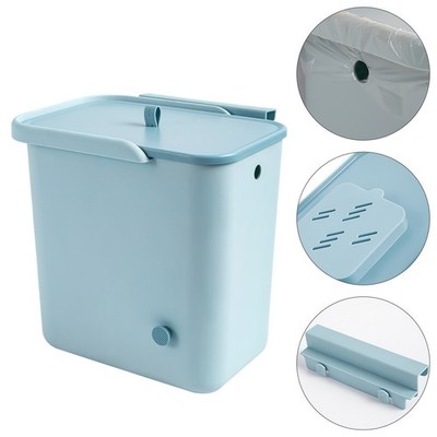 1Pc Haushalt Mülleimer wand-Papierkorb Anti-drop Bin mit Deckel (Blau)