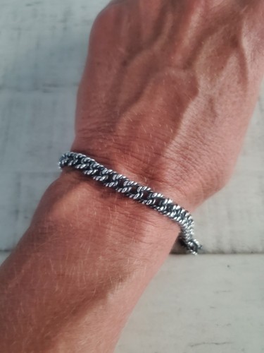 925 Sterling Silver Cuban Link Bracelet For Men - 第 2/8 張圖片