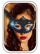 Feather Lace Masquerade Masks Venetian Halloween Mask Standard Black