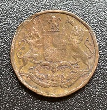 East India Company 1/4 Anna 1835/?  2 Coins.  #B2/S10