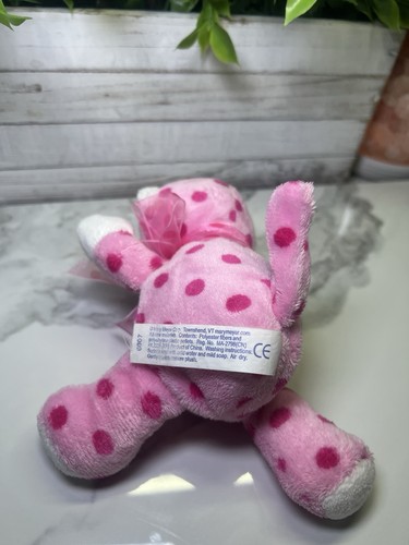 Mary Meyer Print Monkey Plush Poka Dot Stuffed Animal Pink Baby Ribbon 2016 - Picture 3 of 5