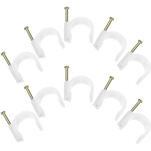 50 Pcs Pipe Hook Wall Wire Clips Cable for Staples with Steel Nail - 第 6/10 張圖片