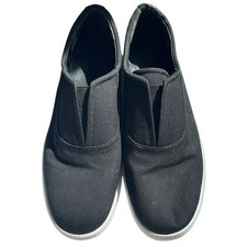 Vince Viktor Black Canvas Slip-On Sneakers Shoes 7.5 NEW