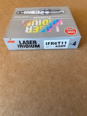 Set of 4 NGK 4589 Laser Iridium Resistor Performance Power Spark Plugs IFR6T11 