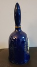 Vintage Cobalt Blue Porcelain Bell With Gold Accents 7" Tall — photo 2
