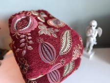 Large Heavy Dunelm Luxury Edina Jacquard Chenille Pencil Pleat Lined Curtains