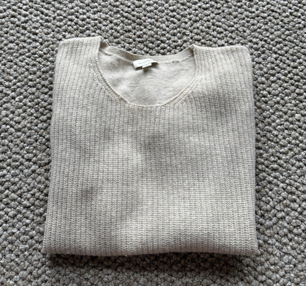 WITCHERY Sz L Beige Lambswool Blend Jumper