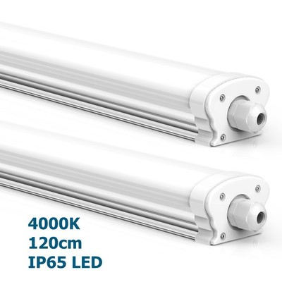 JESLED 2er LED Feuchtraumleuchte 120cm 30W 4000K Verknüpfbar Feuchtraum Lampen