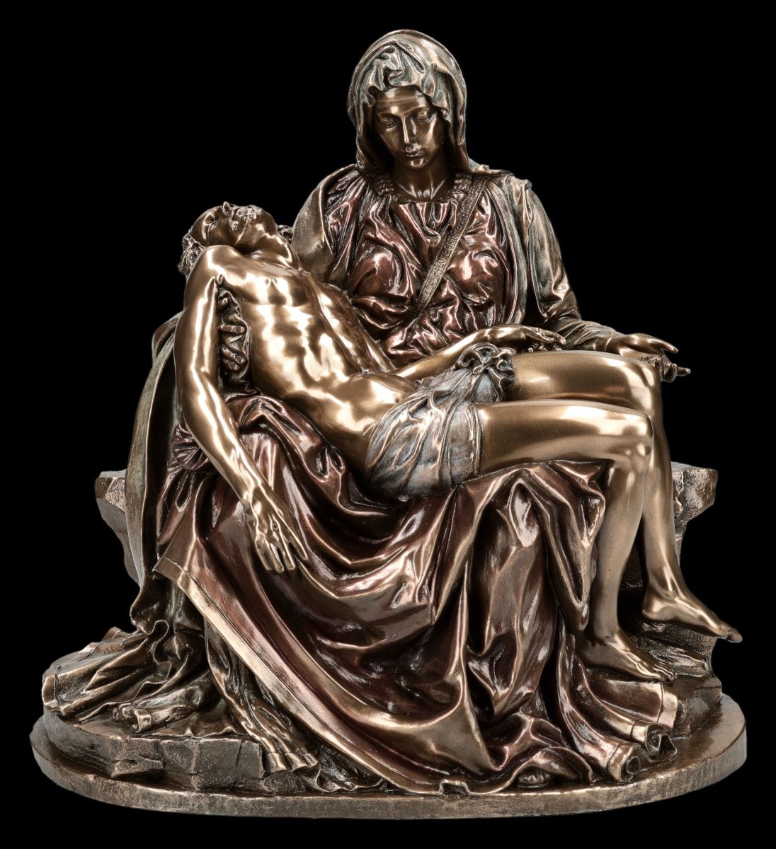Veronese Hand-Painted Pietà Figur Maria With Jesus, Michelangelo Style, 26cm