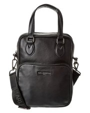 Karl Lagerfeld Paris Leather Sling Cross Body Bag NWT MSRP 175 LA4L2317 BLK