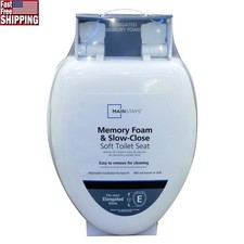 Elongated Soft Toilet Seat Cushioned TPU Leather Slow Close Easy Clean Hinges US