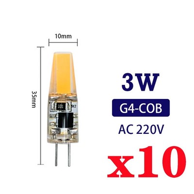 10Pcs/Lot G4 LED Bulb 220V 3W 6W Light Bulb G9 Lamp 12V E14 COB Candle Lights