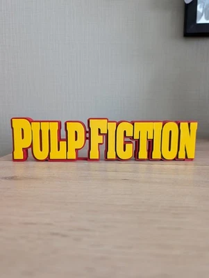 Logo Pulp Fiction 3D - Quentin Tarantino Fan Art 23cm - Photo 1/4