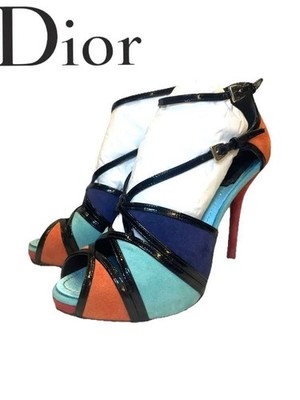 Seltene DIOR Sommer Pantoletten Größe EU35 / US5 High Heel Sandalen Orange...