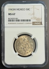 Mexico 1943-M 50 Centavos NGC MS-67