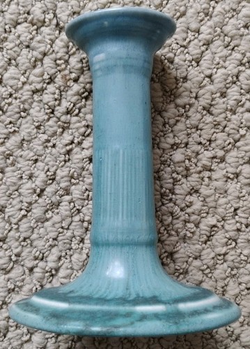 Antiguo candelabro ROOKWOOD 1921 cerámica artes y artesanía verde 6" - Imagen 4 de 8