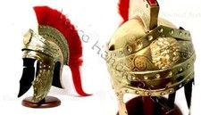Antique Medieval Roman Centurion Vintage Helmet Armor Red Crest-Plume with stand