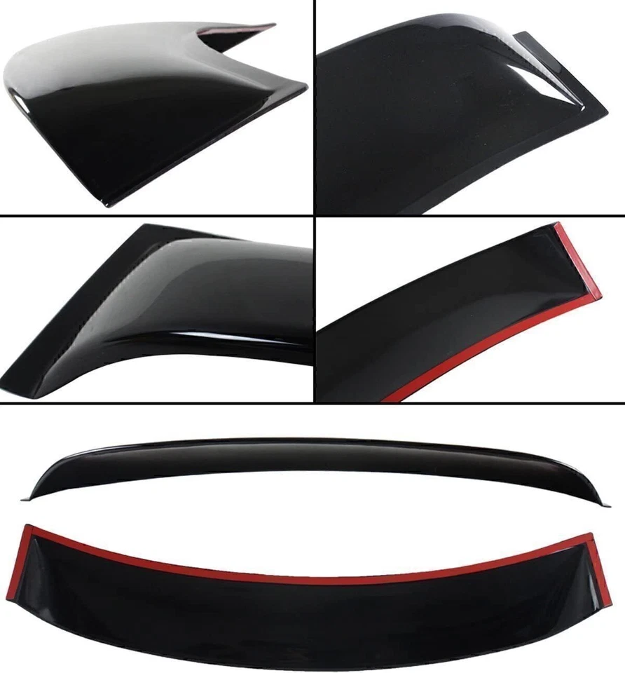 Para 03-08 Toyota Corolla JDM Alerón Visera Ventilación Techo Ventana Trasera Tintado Negro Foto 2 de 4