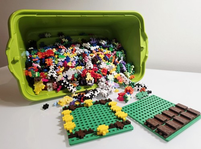 #ad Plus Plus Danish Huge Lot Building Blocks STEM 2 Base Plates Mixed Colors $60.00